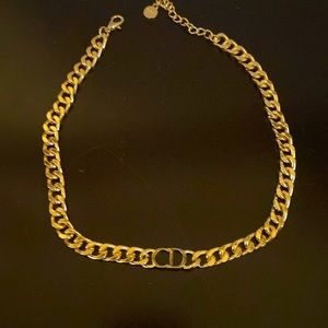 Gold tone chunky choker with CD